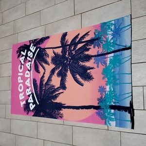 Silver One Beach Towel featuring Tropical Paradaise